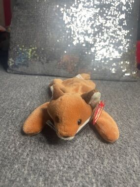 Sly The Fox: Ty Brown Fox Plush Toy - Bean Bag Style